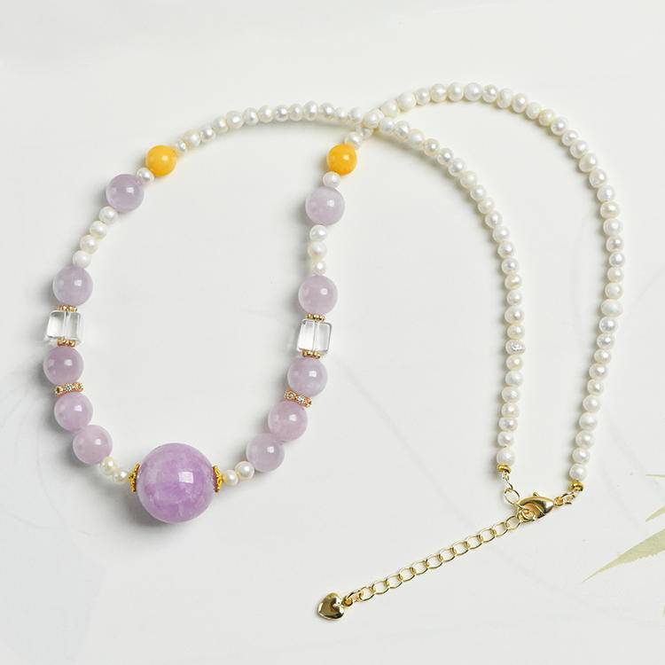 "Light Dome Spirit Key" Purple Lithium Light Spiritual Matrix Collarbone Chain: When moonlight turns into a spiritual energy conduit, it awakens the sleeping Star Dome map