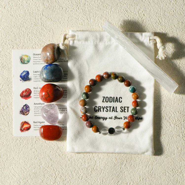 Unlock Your Cosmic Code ✨ Zodiac Healing Bracelet Kit w/ Tumble Stones — Align with Stars, Amplify Your Light!