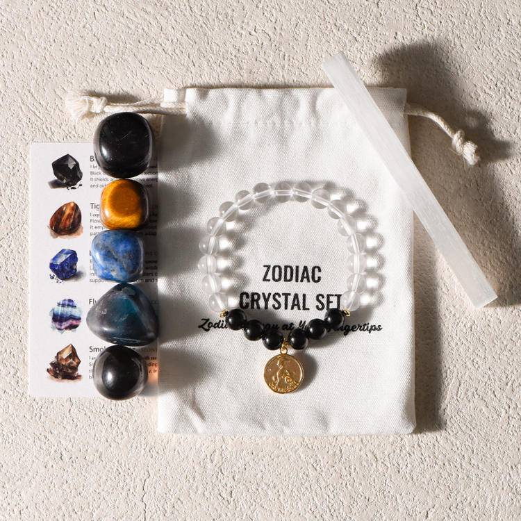 Your zodiac sign is the starry river worn on your hand. - Twelve Zodiac Signs Healing Bracelet Set -- White Crystal Energy Base Station × 60 Constellation Primordial Stones × Unlock Your zodiac Energy Formula