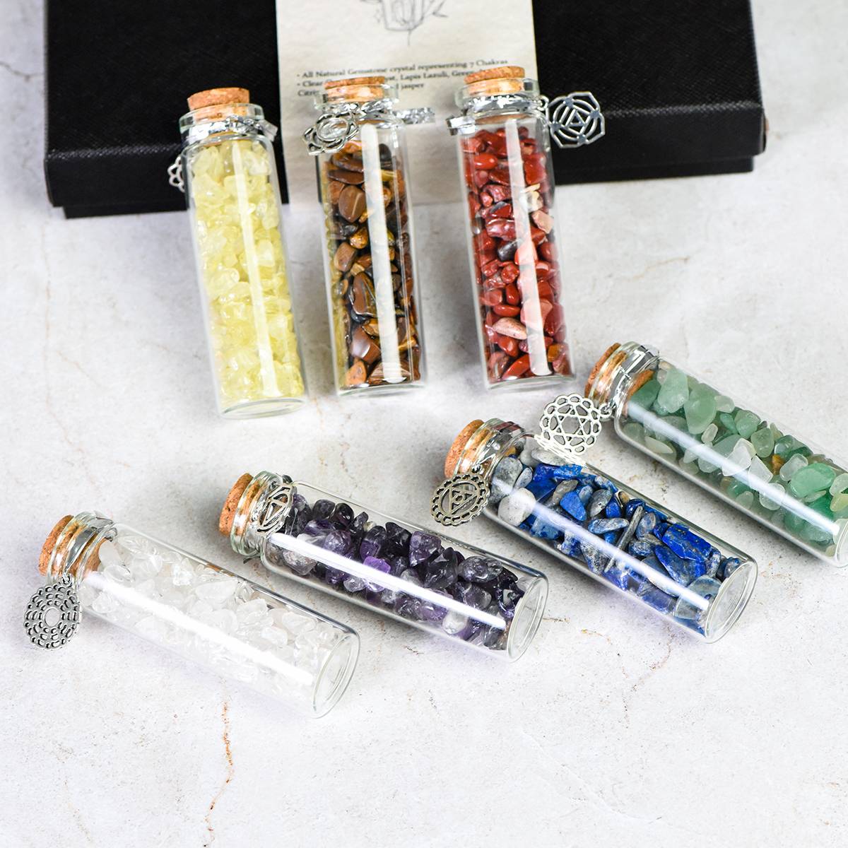 The Seven Streams continue to refine "Lun Yu Xuan Bottle Set - Rainbow Crystal Pebble Drift Bottle"