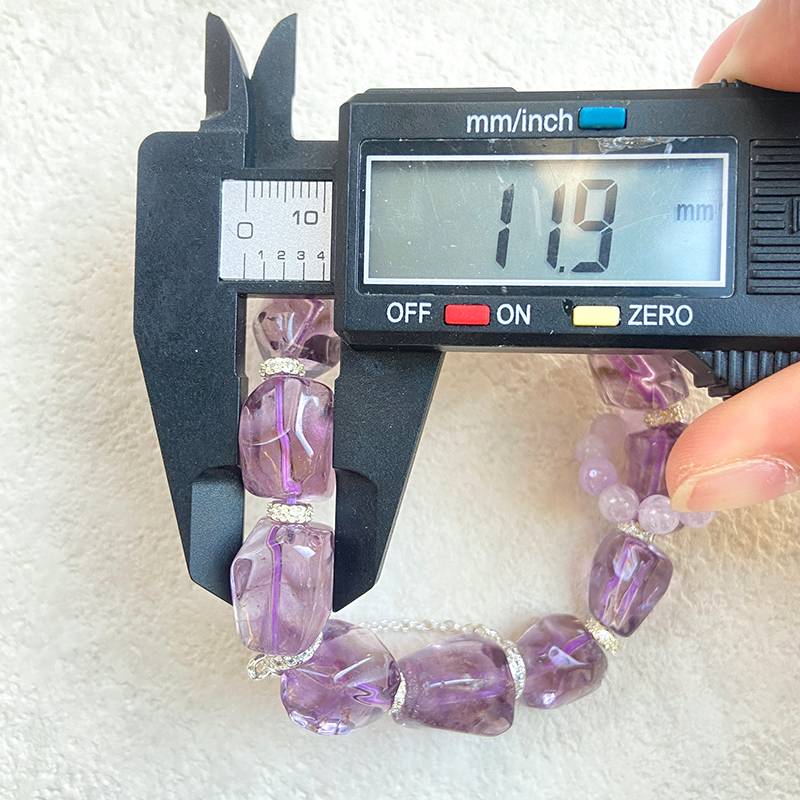 Natural Amethyst Beaded Bracelet Amethyst Faceted Bracelet