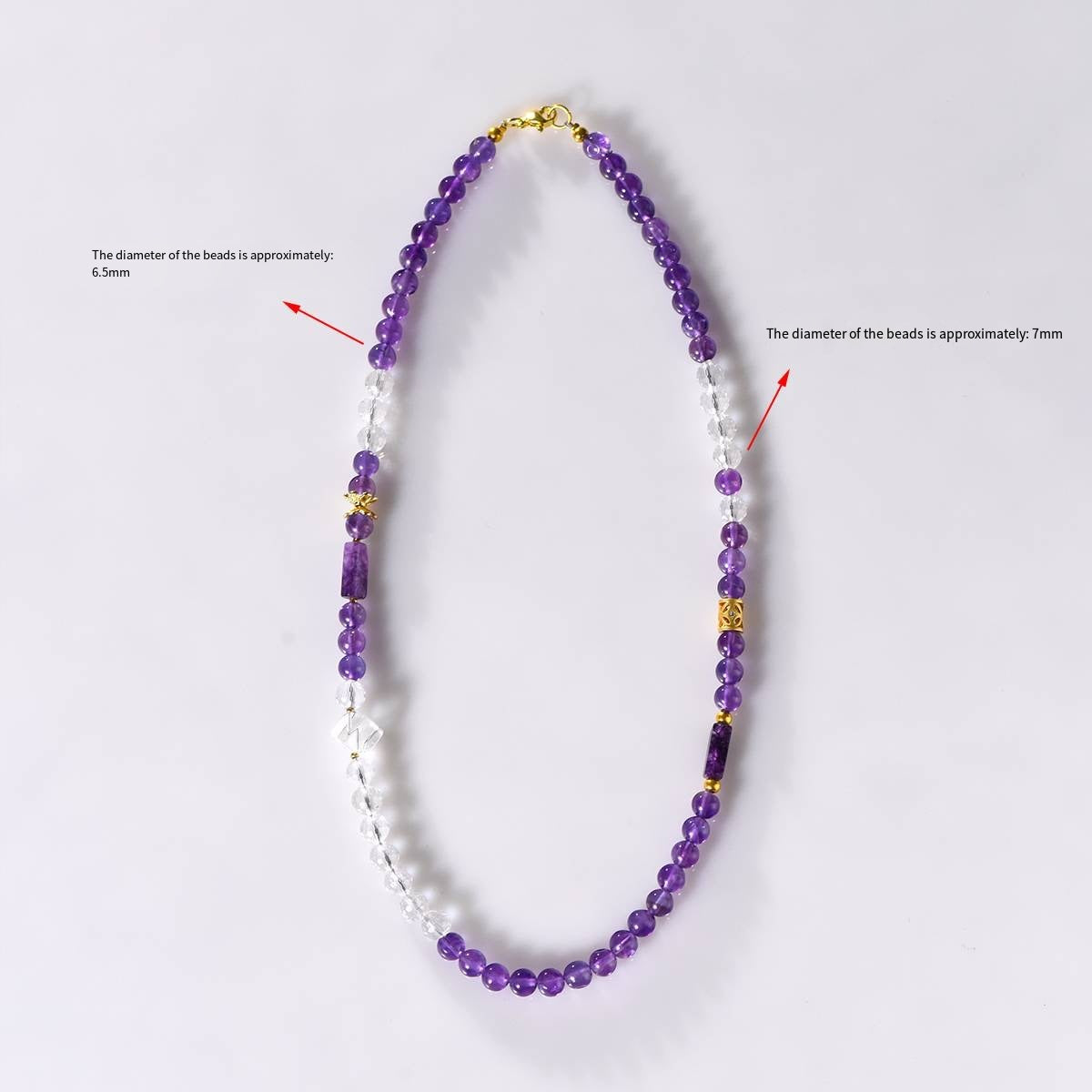 Crystal Key Secret Realm · Sugar Facets Collarbone Chain: The Spiritual Prism of Amethyst, the Pure Light Scale of White Crystal
