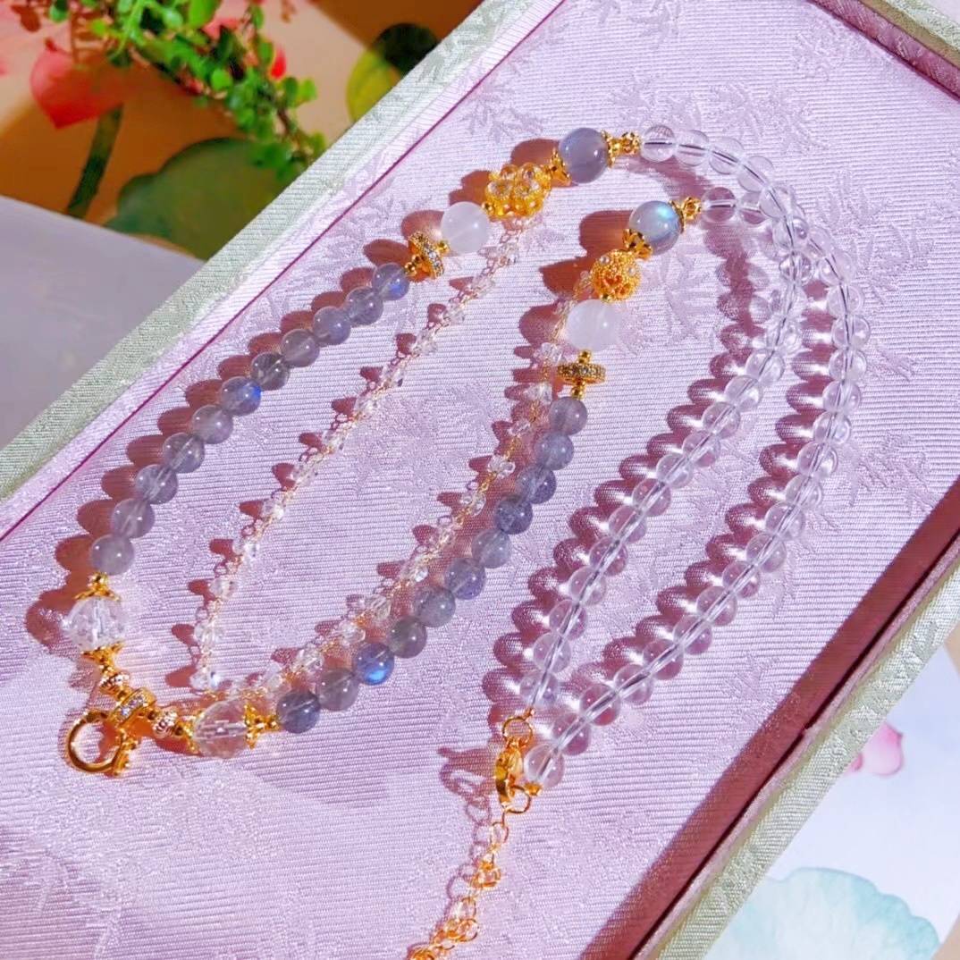 "Dark Tide String Moon" Natural Grey Moonstone Universal Resonant chain: When dark matter whispers in the neck, gravitational waves are the only strings