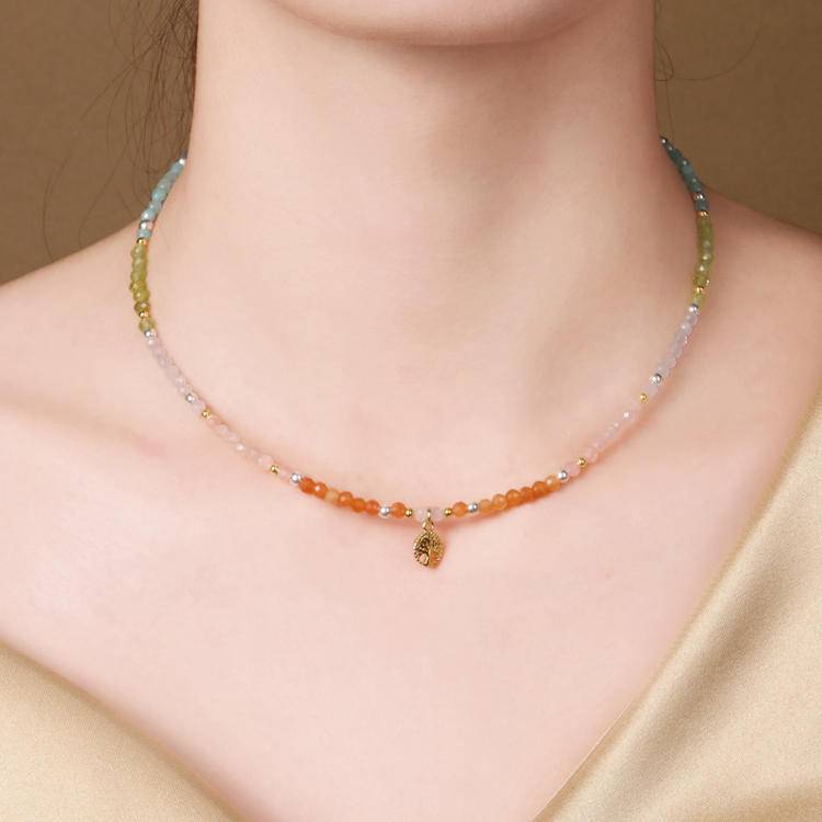 "Cosmic Root Vein" Seven-Crystal Life Tree Necklace: Wear the ever-lasting cosmic rhythm and experience the harmonious cycle of rebirth with every breath