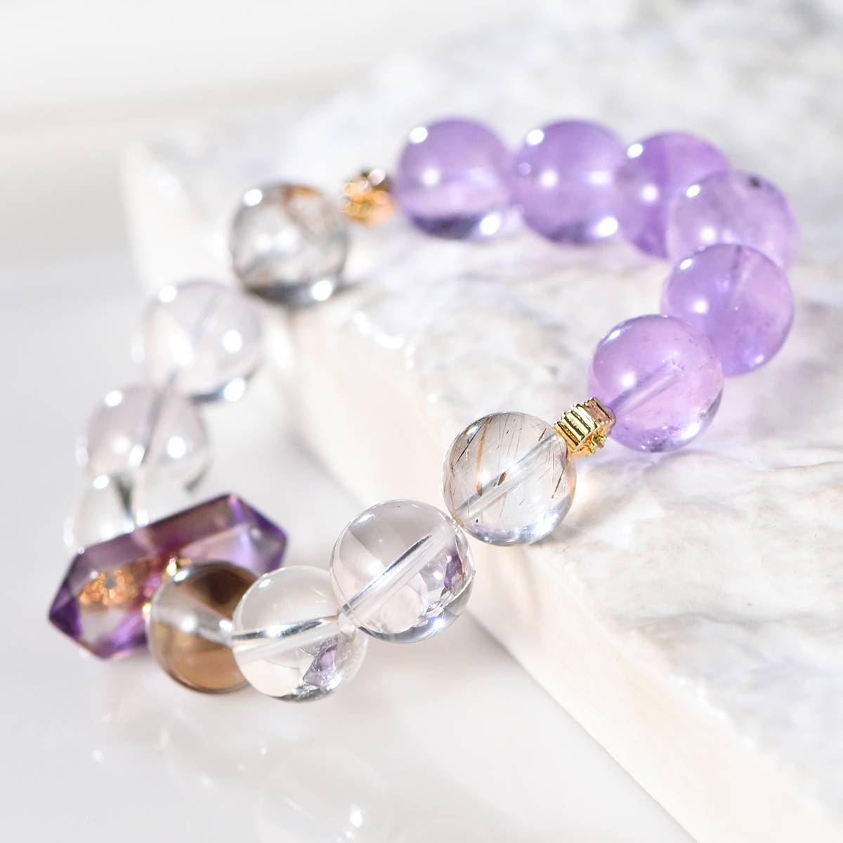 Lucid Dream: Lavender Amethyst Double Terminated Bracelet