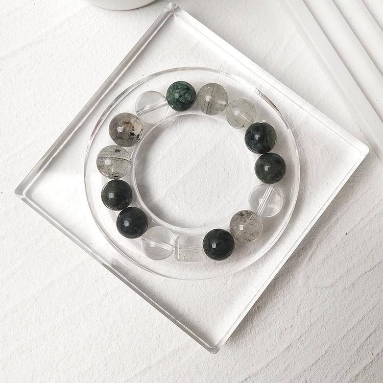 "Forest Spirit Pulse" Triple Green Energy + White Crystal Bracelet: Gather Treasures, Generate Wealth, Purify the Domain, Empower ✨💧