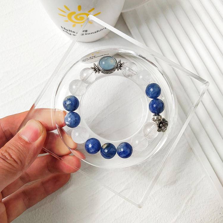 πβ¨ γ White Crystal Blue crystal aquamarine Magic Box Bracelet γ -- Pure Β· spiritual Β· Ocean Energy trio β¨π