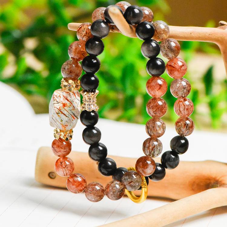 π€β¨ γ Black Gold Super Portable Multi-Loop Bracelet γ -- Dark Night Star River Β· Energy portable β¨π€