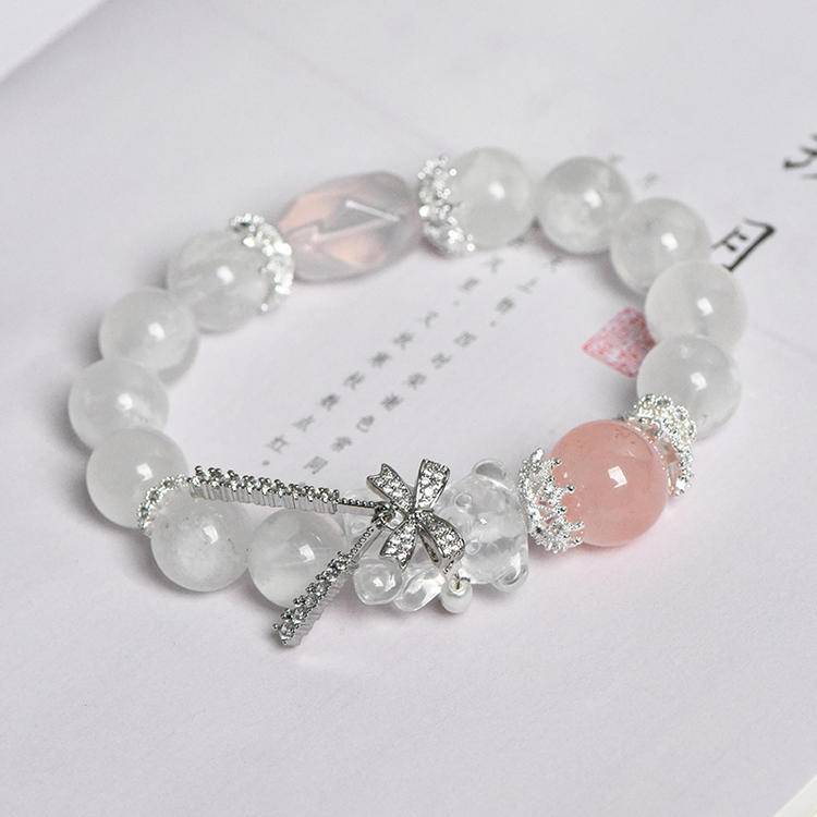 ❄️✨ 【 snowflake Ghost White Crystal Bear Bracelet 】 -- Pure guardian · Sweet dream ✨❄️