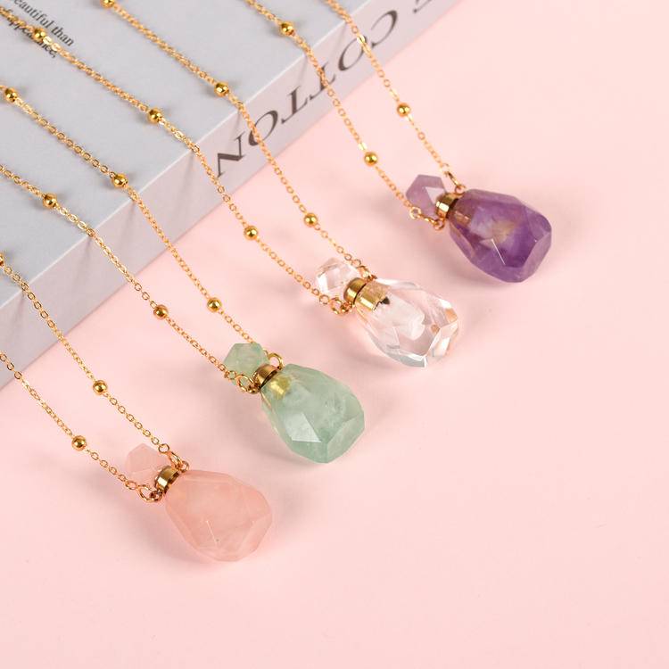 Crystal Perfume bottle Necklace: A frozen morning poem