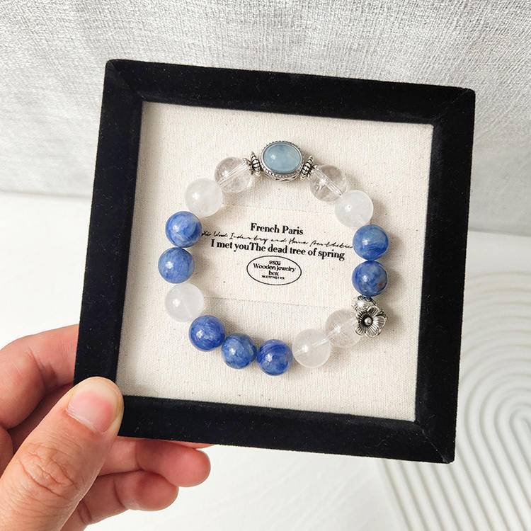 πβ¨ γ White Crystal Blue crystal aquamarine Magic Box Bracelet γ -- Pure Β· spiritual Β· Ocean Energy trio β¨π