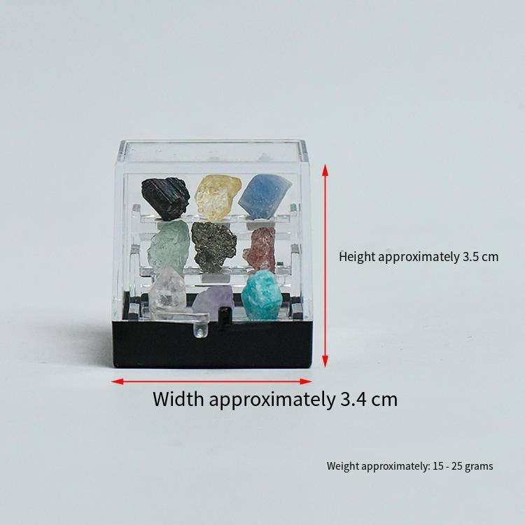 Nine-in-one Raw Stone Mineral Label Box: Mineral Special Forces from the Center of the Earth to Outer Space - Portable High-energy Physics Laboratory