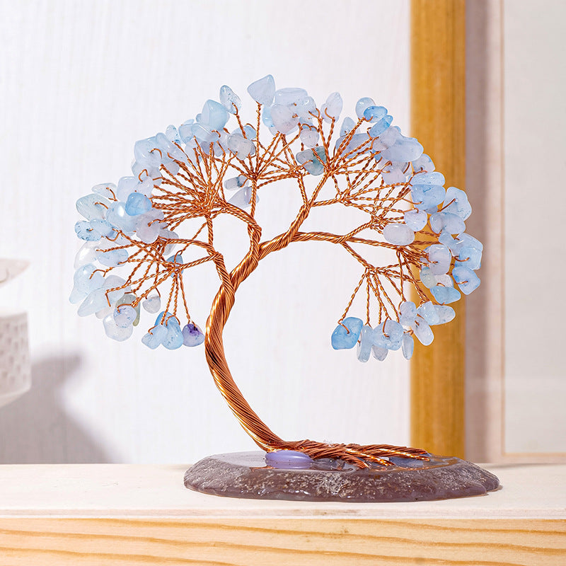 Natural Crystal Phoenix Tail Energy Tree - Yoga Meditation Frequency Modulation Anchor Point - Desk Rainbow Light Wealth Attraction Array - 7 chakras ×5 High-energy style