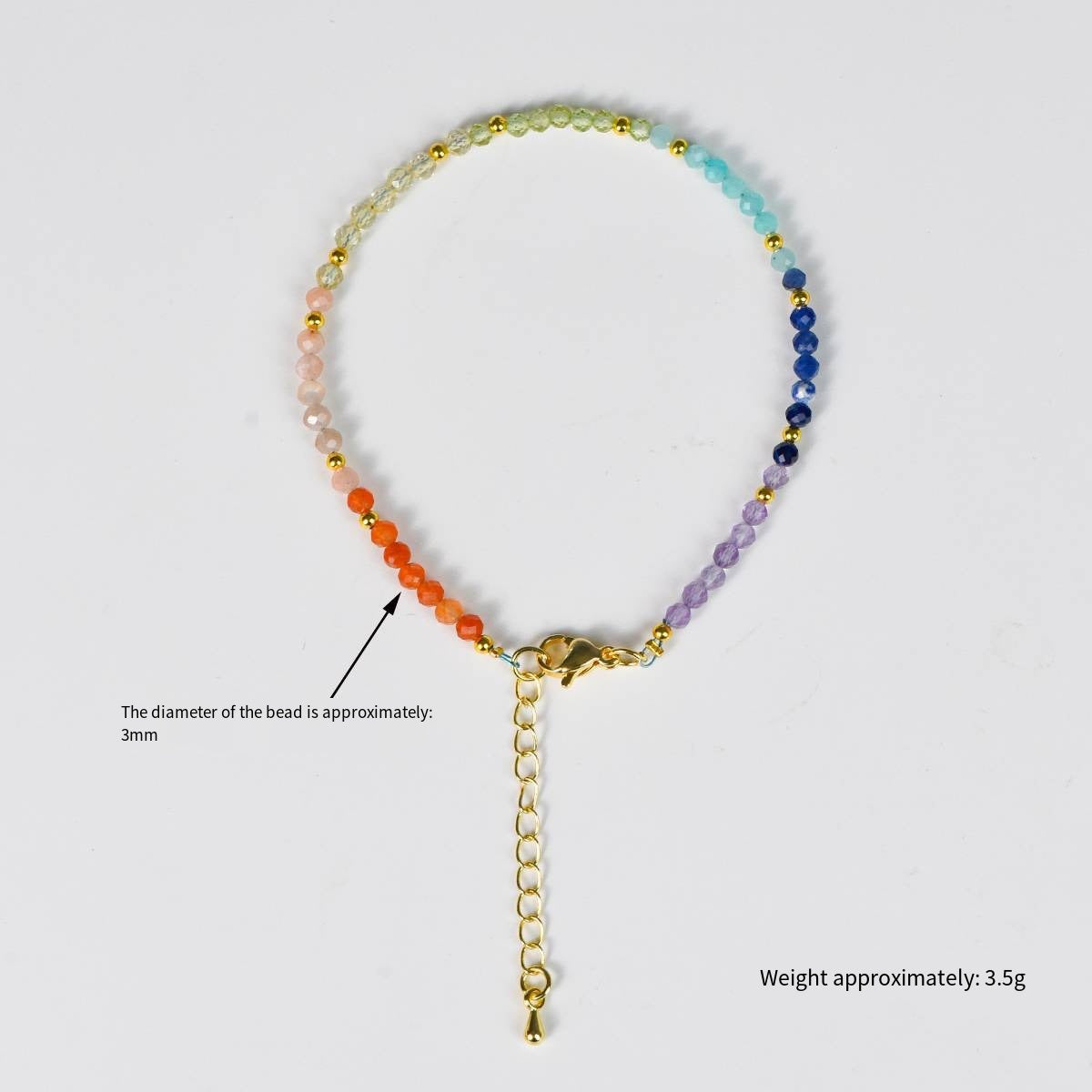The Key of Light · Life Light Column: Faceted Crystal Seven-Chakra Bracelet with full-frequency Energy Precise activation