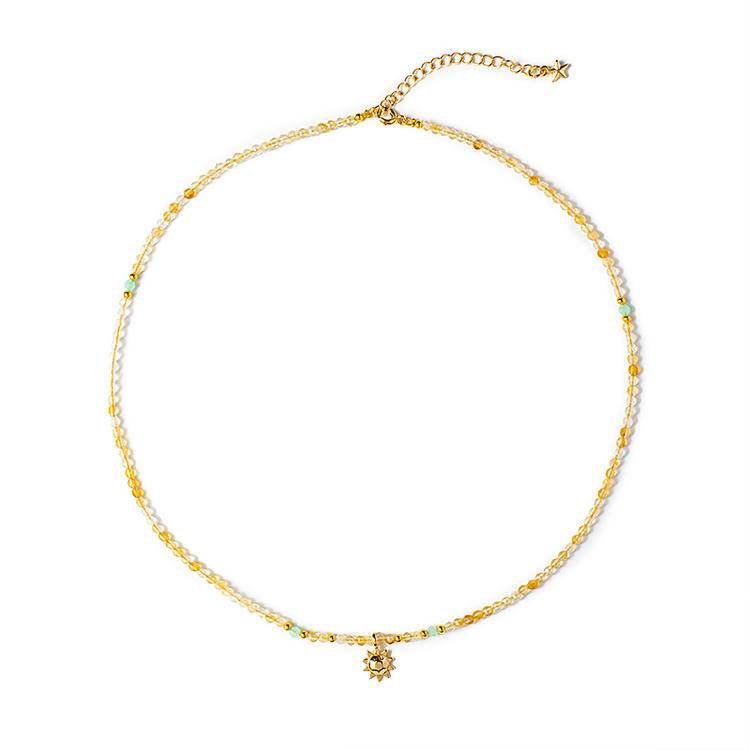 "Sunshine Tranquility" Yellow Crystal Daylight Quiet Domain Necklace