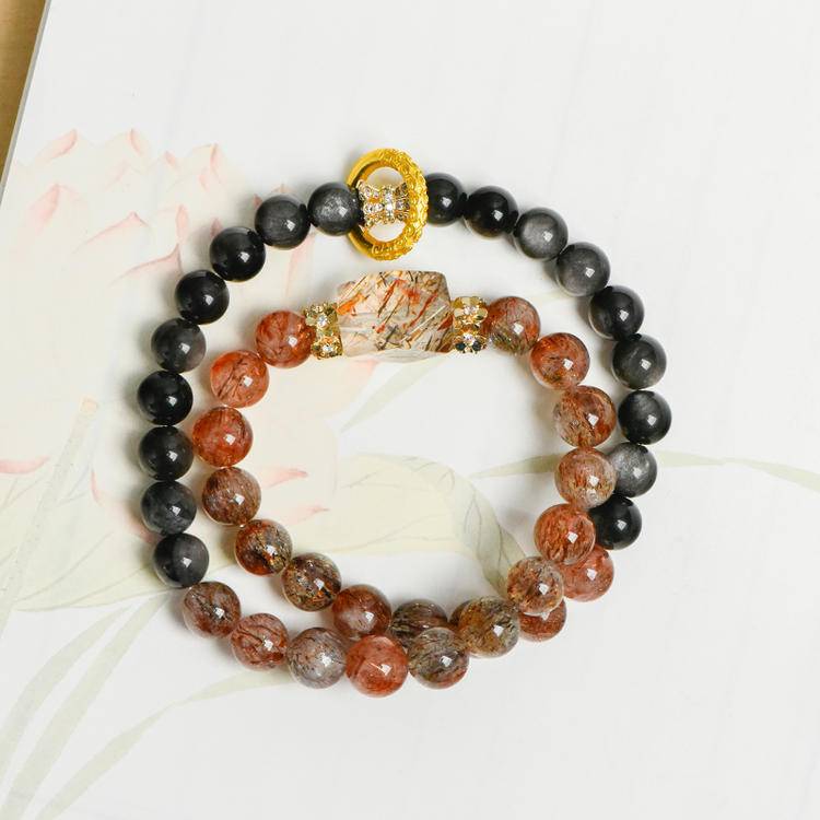 π€β¨ γ Black Gold Super Portable Multi-Loop Bracelet γ -- Dark Night Star River Β· Energy portable β¨π€