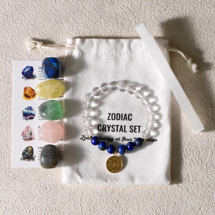 Your zodiac sign is the starry river worn on your hand. - Twelve Zodiac Signs Healing Bracelet Set -- White Crystal Energy Base Station × 60 Constellation Primordial Stones × Unlock Your zodiac Energy Formula
