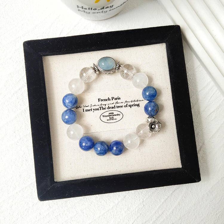 πβ¨ γ White Crystal Blue crystal aquamarine Magic Box Bracelet γ -- Pure Β· spiritual Β· Ocean Energy trio β¨π