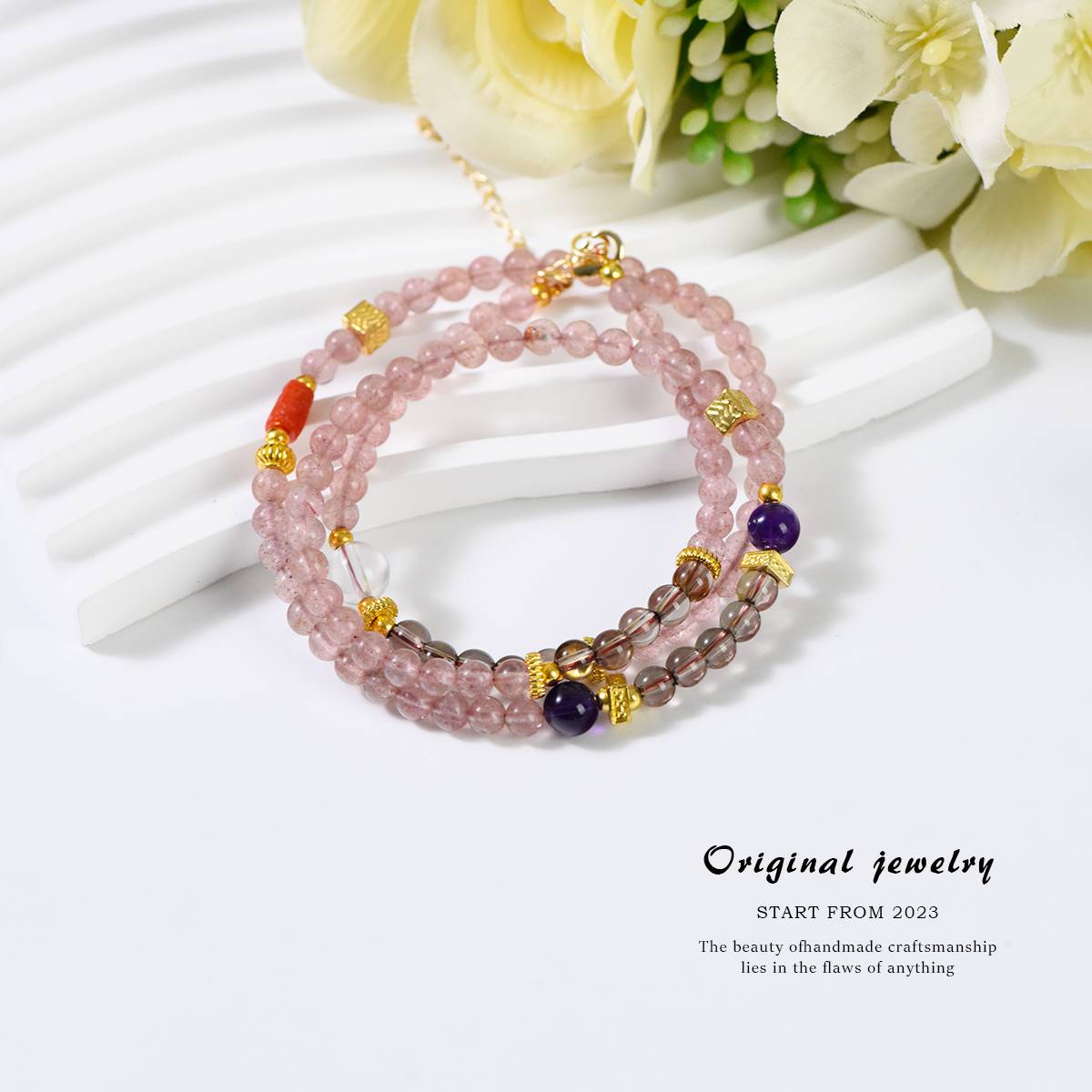 "Thorn Holy Fruit" Strawberry Crystal Dark Night Garden Collarbone Chain: The heart chakra crystallizes in the process of refinement, and the chakra is your Rosary