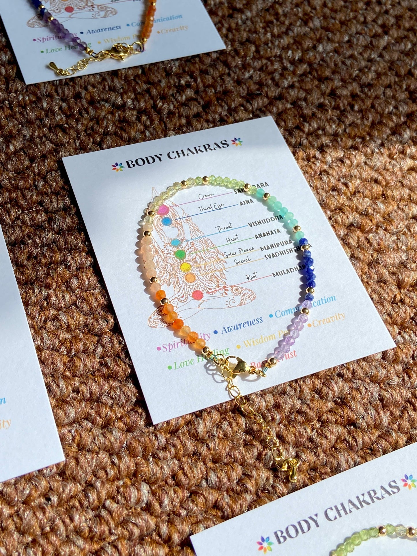 The Key of Light · Life Light Column: Faceted Crystal Seven-Chakra Bracelet with full-frequency Energy Precise activation