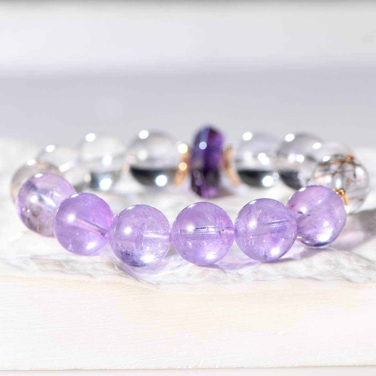 Lucid Dream: Lavender Amethyst Double Terminated Bracelet