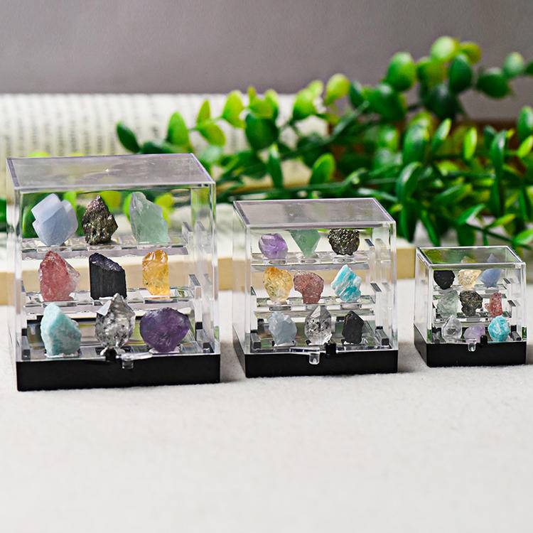 Nine-in-one Raw Stone Mineral Label Box: Mineral Special Forces from the Center of the Earth to Outer Space - Portable High-energy Physics Laboratory