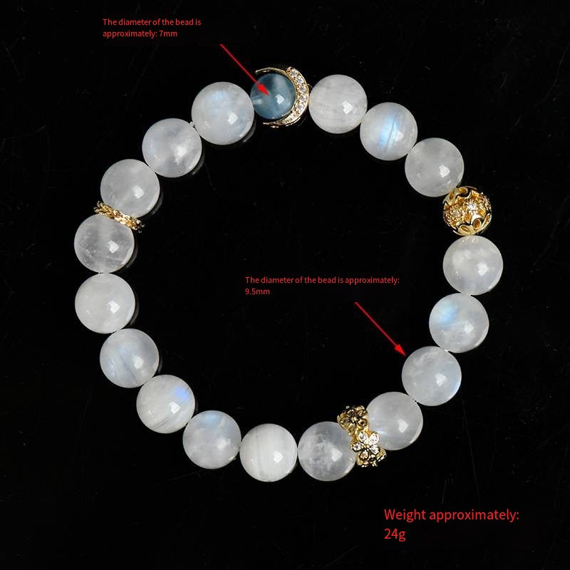 "Poem of the Sea and Moon" Blue Moonlight Aquamarine bracelet: Stars and tides Condensed on the wrist