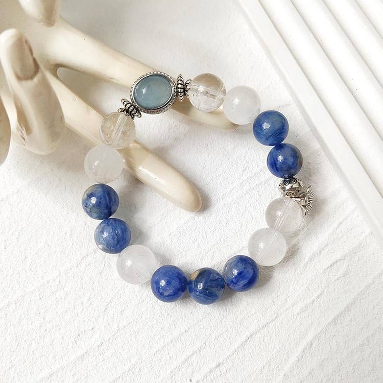πβ¨ γ White Crystal Blue crystal aquamarine Magic Box Bracelet γ -- Pure Β· spiritual Β· Ocean Energy trio β¨π