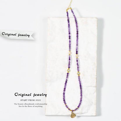 Secret Realm Enlightenment · Amethyst Faceted Alloy Series Collarbone Chain: Wisdom and Sharpness, Protective and Ever-present