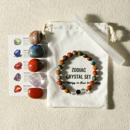Unlock Your Cosmic Code ✨ Zodiac Healing Bracelet Kit w/ Tumble Stones — Align with Stars, Amplify Your Light!