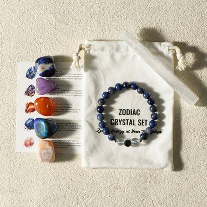 Unlock Your Cosmic Code ✨ Zodiac Healing Bracelet Kit w/ Tumble Stones — Align with Stars, Amplify Your Light!