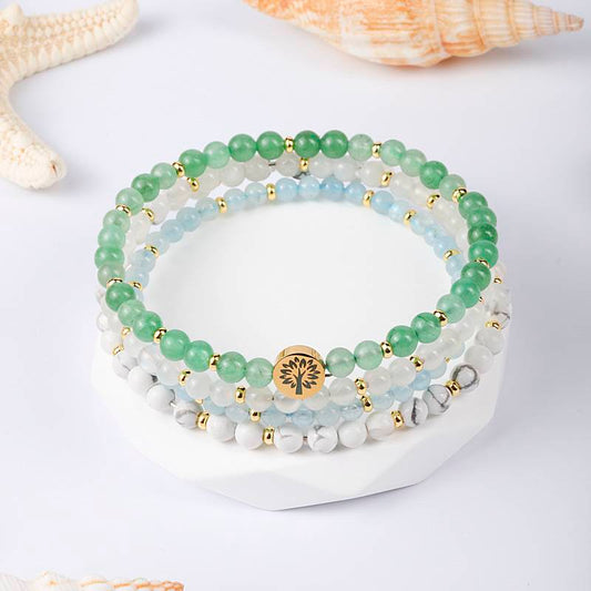 🌿 Ultimate Antibody in the era of imbalance: Green Dongling × Moonstone × aquamarine × White Turquoise - Four Stones Build a "Self-healing ecosystem"