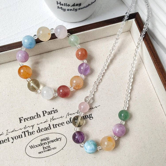 Summer Dopamine Bracelet Necklace Set: Shiguang Drift Bottle
