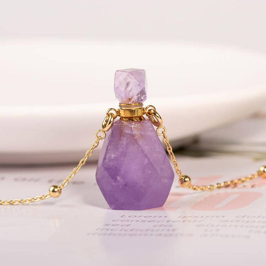 Crystal Perfume bottle Necklace: A frozen morning poem