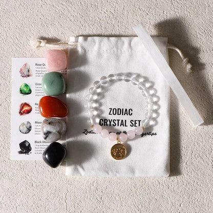 Your zodiac sign is the starry river worn on your hand. - Twelve Zodiac Signs Healing Bracelet Set -- White Crystal Energy Base Station × 60 Constellation Primordial Stones × Unlock Your zodiac Energy Formula