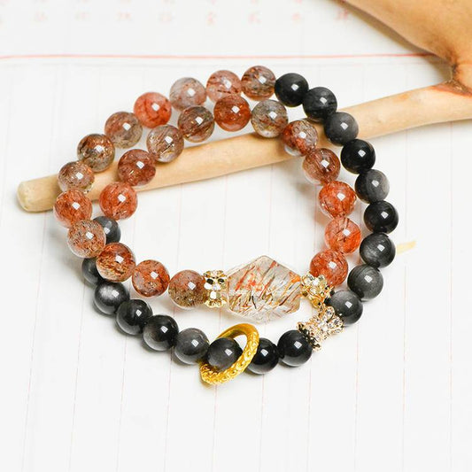 🖤✨ 【 Black Gold Super Portable Multi-Loop Bracelet 】 -- Dark Night Star River · Energy portable ✨🖤