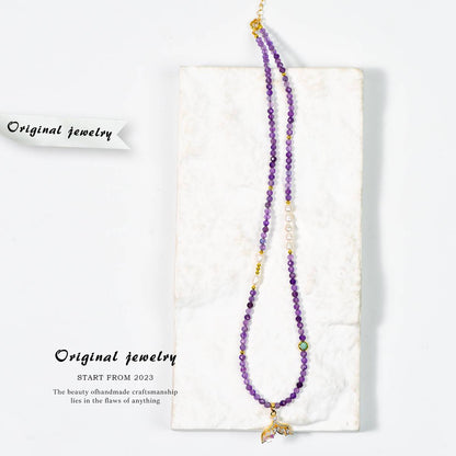 Secret Realm Enlightenment · Amethyst Faceted Alloy Series Collarbone Chain: Wisdom and Sharpness, Protective and Ever-present