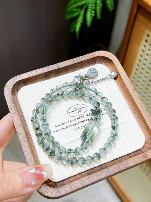 🌿💰 【 natural Brazilian green Ghost Double Loop Bracelet 】 -- Forest of wealth · Peace Without worry 💰🌿
