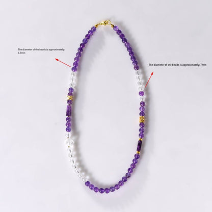 Crystal Key Secret Realm · Sugar Facets Collarbone Chain: The Spiritual Prism of Amethyst, the Pure Light Scale of White Crystal