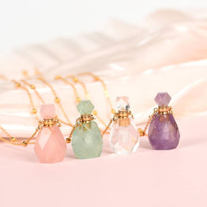 Crystal Perfume bottle Necklace: A frozen morning poem
