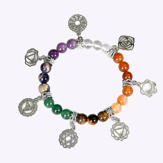 The Holy Light Ring · Seven Chakras Full Frequency Energy Bracelet: Seven-Colored Crystals, Connecting the spiritual veins