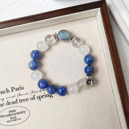 🌊✨ 【 White Crystal Blue crystal aquamarine Magic Box Bracelet 】 -- Pure · spiritual · Ocean Energy trio ✨🌊