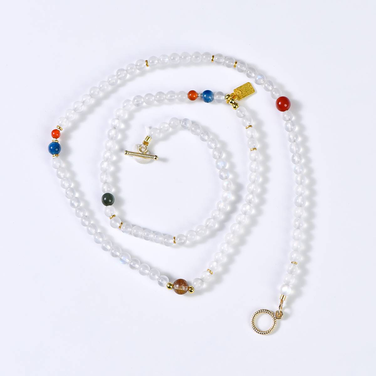 "Moon Tide" blue moonlight style necklace/bracelet dual use: quiet luxury multiple wear · energy follows shape