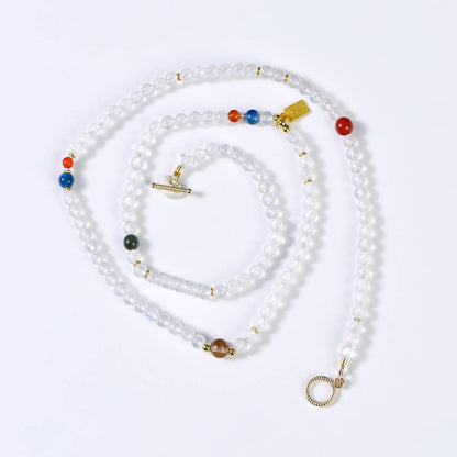 "Moon Tide" blue moonlight style necklace/bracelet dual use: quiet luxury multiple wear · energy follows shape