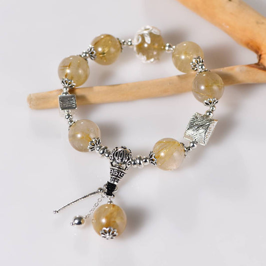 "Gilded Dream Weaving" Gold Hair Crystal Silver Jewelry Bracelet: To Best Friends · Simple and Light Luxury · Bring Wealth and Good Fortune · Career Companionship