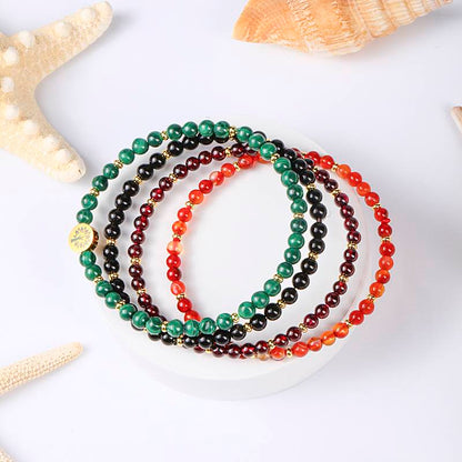 The Earth's Guardian Ring: Four-layer stable protective energy field of Malachite, obsidian, garnet and red agate