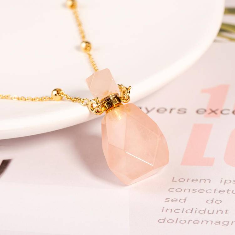 Crystal Perfume bottle Necklace: A frozen morning poem