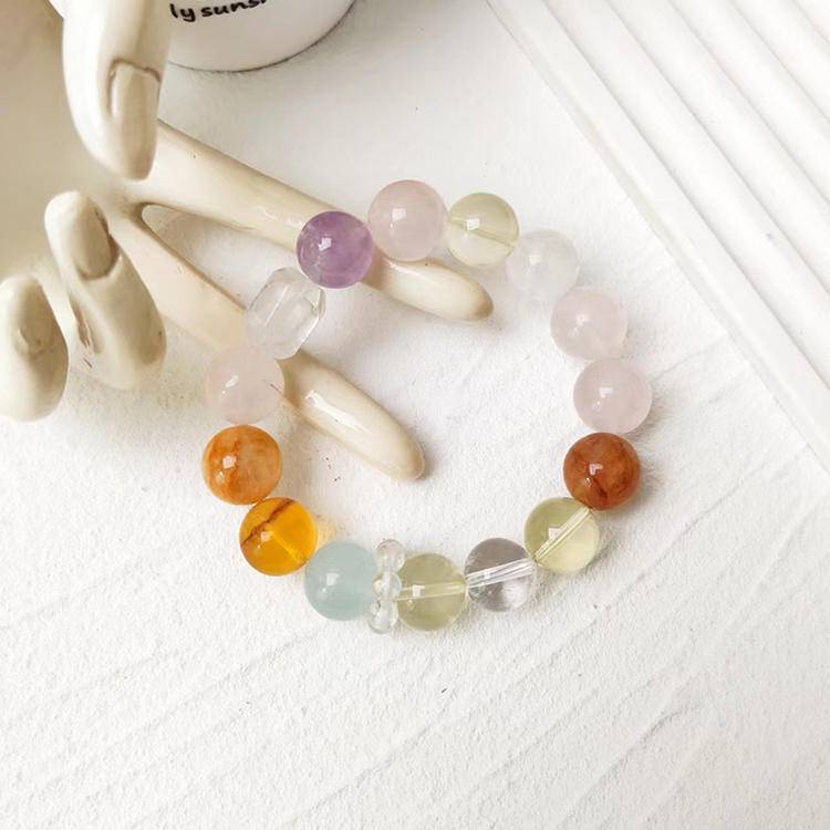 Honey Orchard: Pink & Orange Gemstone Manifestation Bracelet