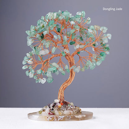 Natural agate supports the tree of Energy · Six-color crystals awaken the Light of life