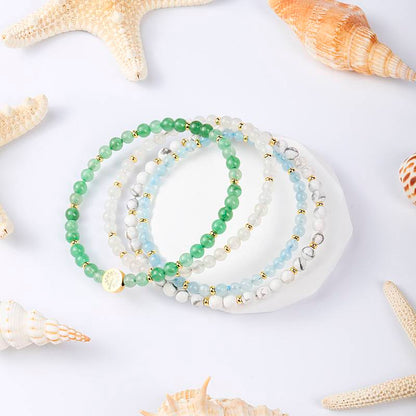 🌿 Ultimate Antibody in the era of imbalance: Green Dongling × Moonstone × aquamarine × White Turquoise - Four Stones Build a "Self-healing ecosystem"